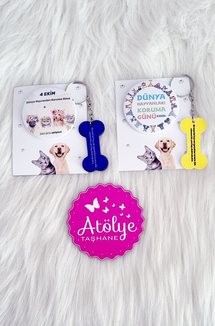 4 Ekim Ahşap Anahtarlık ve Rozet