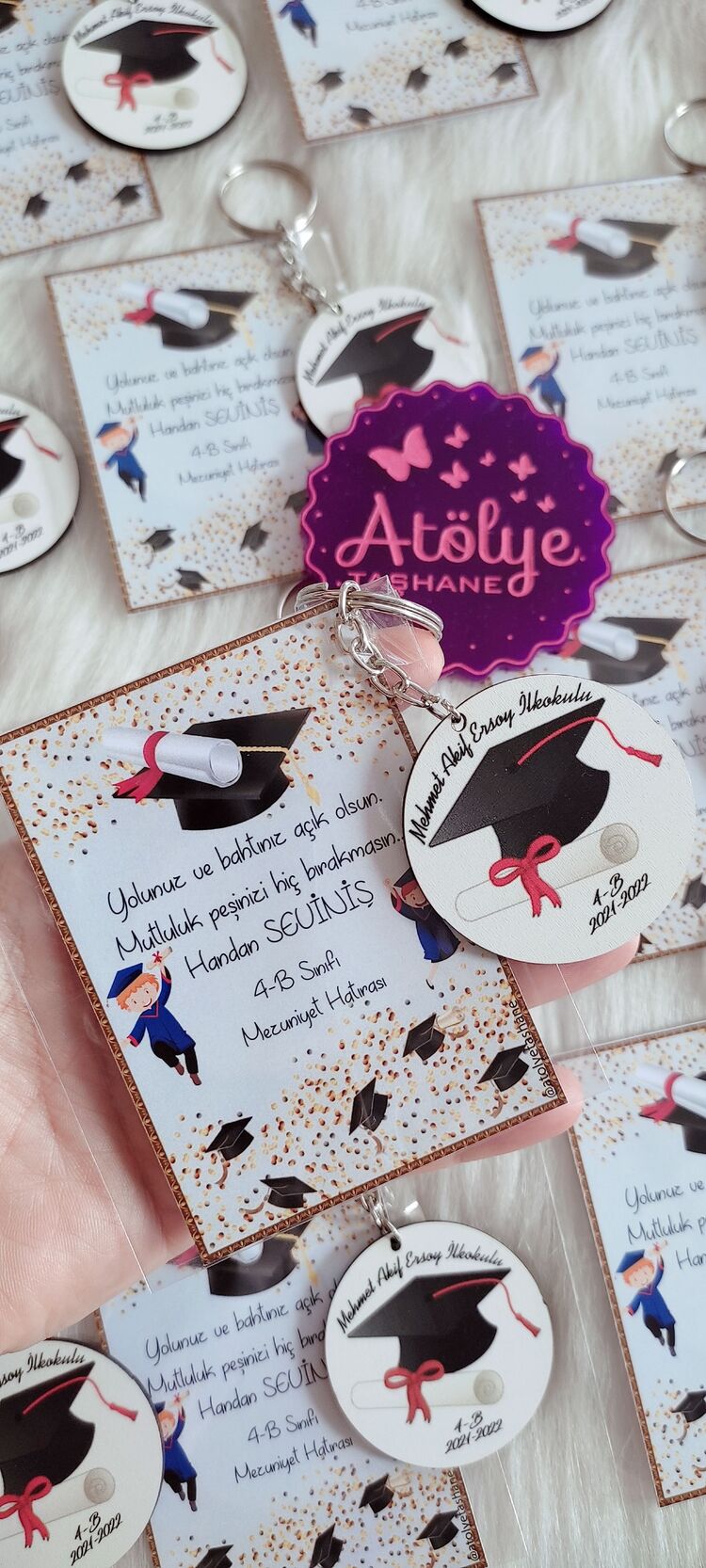 Ahşap Mezuniyet Anahtarlık