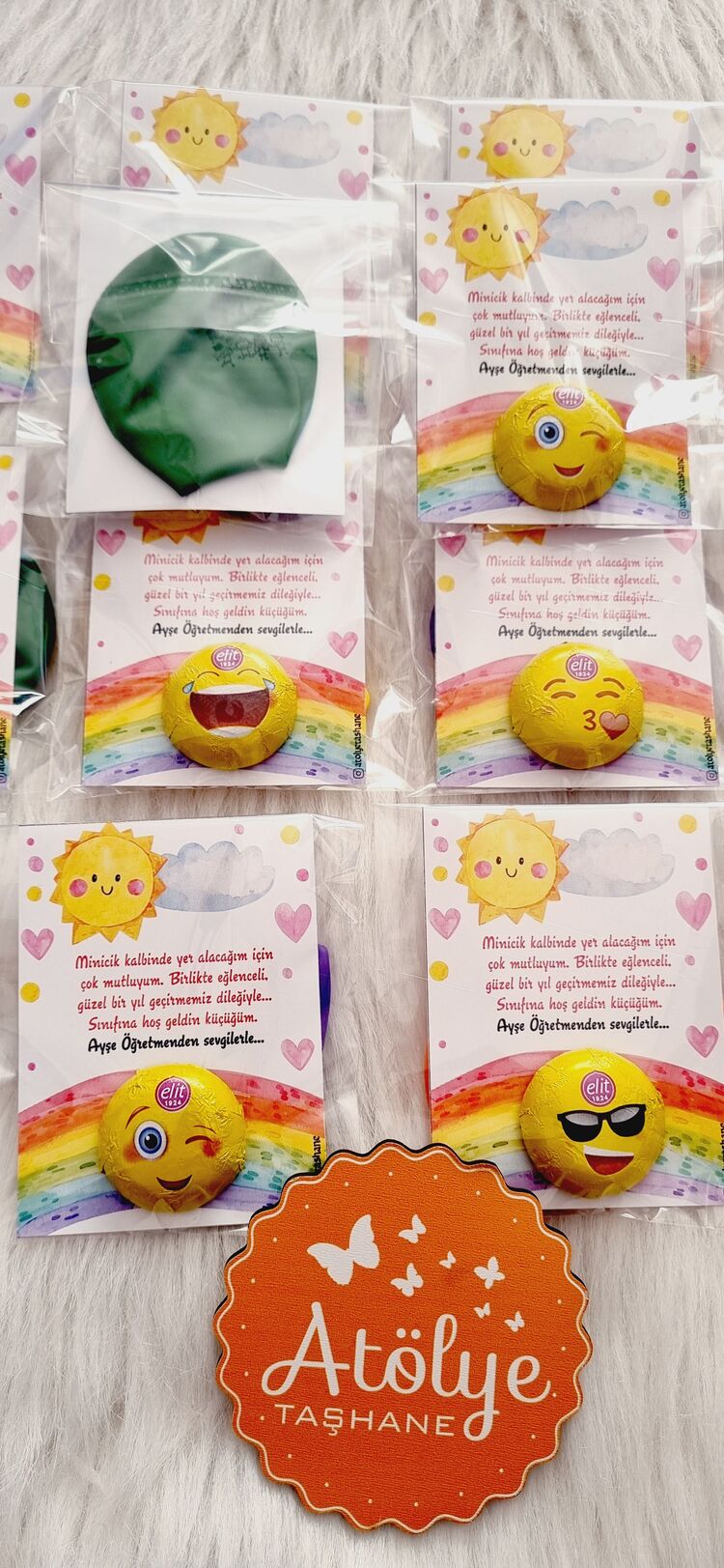 Emoji Çikolata + Okuluna Hoşgeldin Balon 