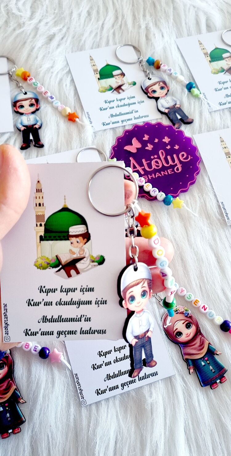 İsimli Ahşap Çocuk Figür Anahtarlık