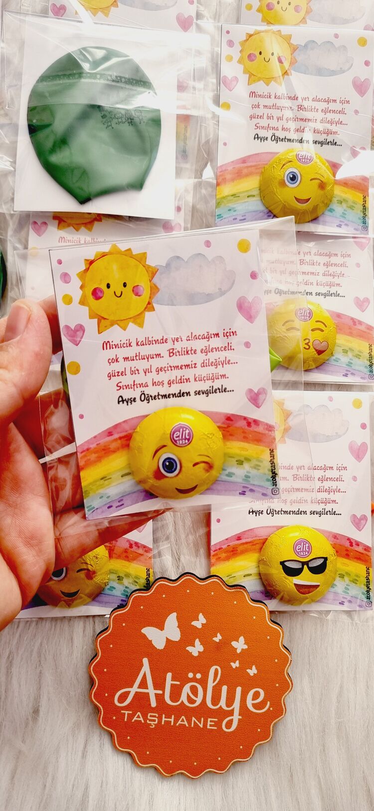 Emoji Çikolata + Okuluna Hoşgeldin Balon 