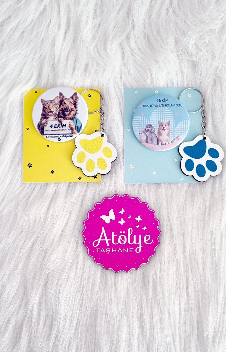 4 Ekim Ahşap Anahtarlık ve Rozet