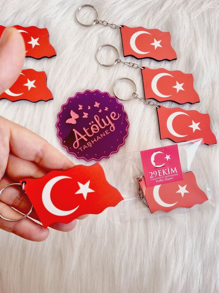 AyYıldız Ahşap Anahtarlık