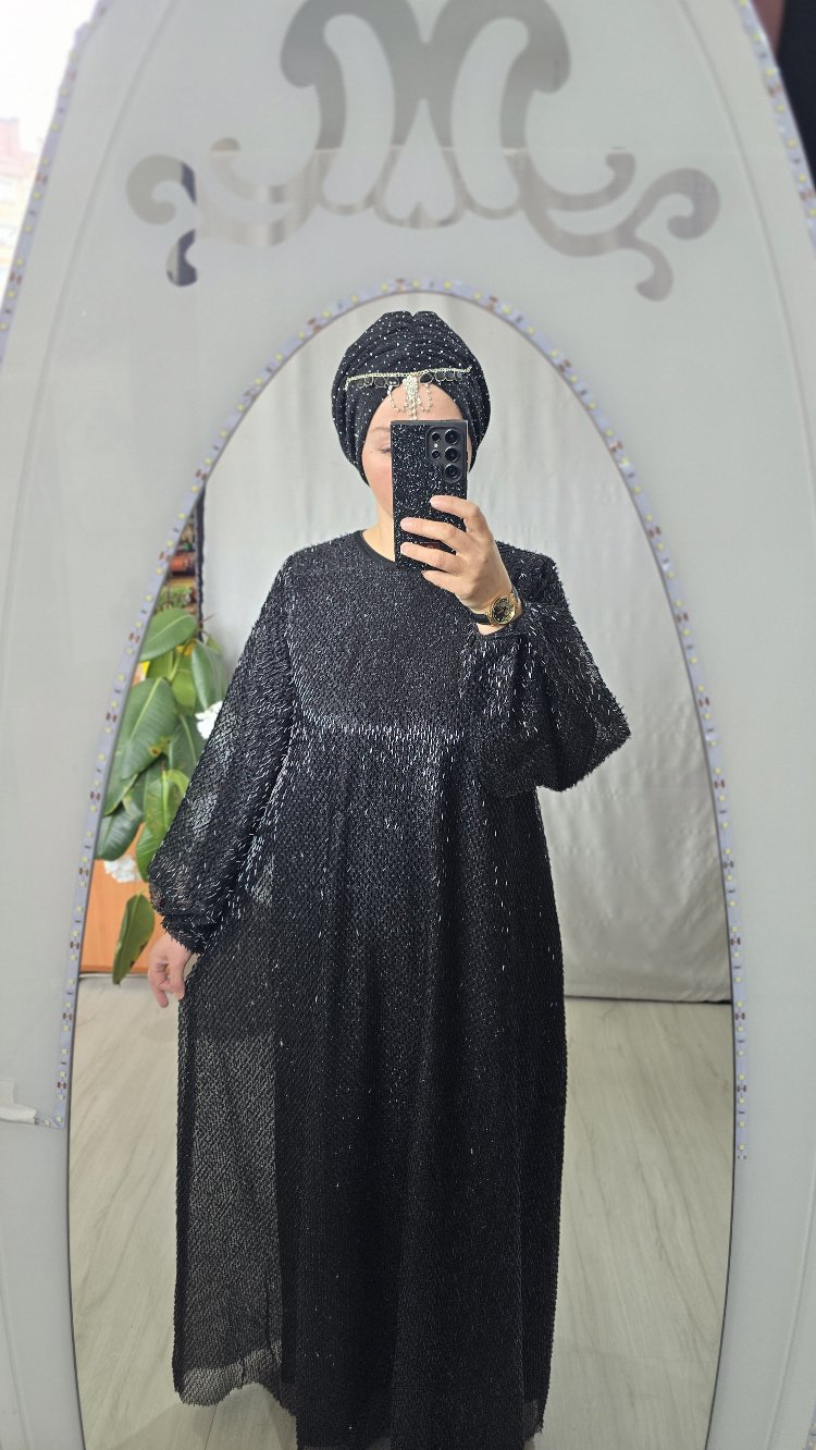 boncuklu abiye firfirsiz