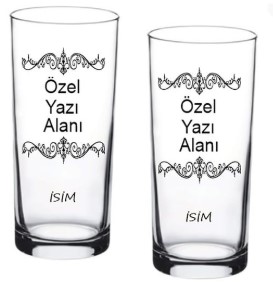 2 Lİ Özel Tasarım Yazdırılabilir Meşrubat Bardağı