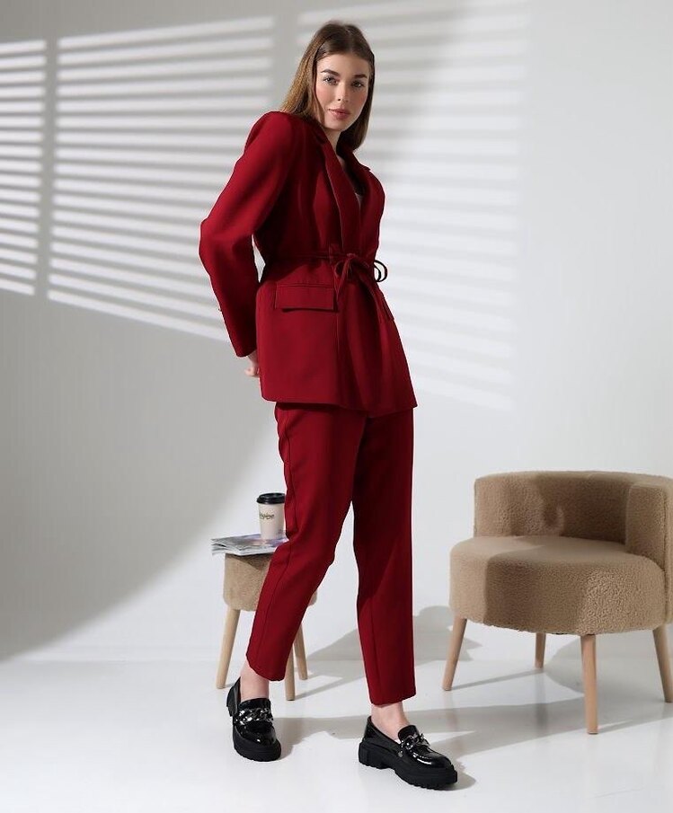 Bağlamalı Double Blazer Takım