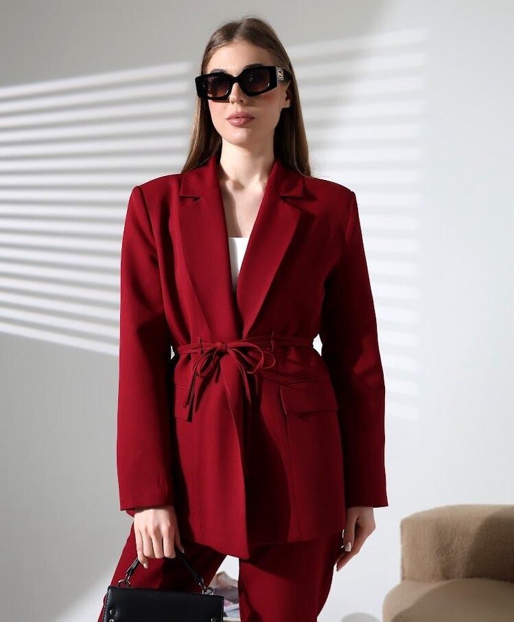 Bağlamalı Double Blazer Takım