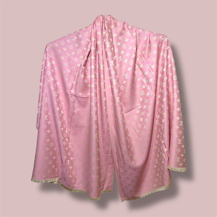 Lux İthal Marka Kaşmir İpek Şal - Soft Pembe 