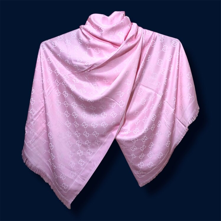 Lux İthal Marka Kaşmir İpek Şal - Pembe 