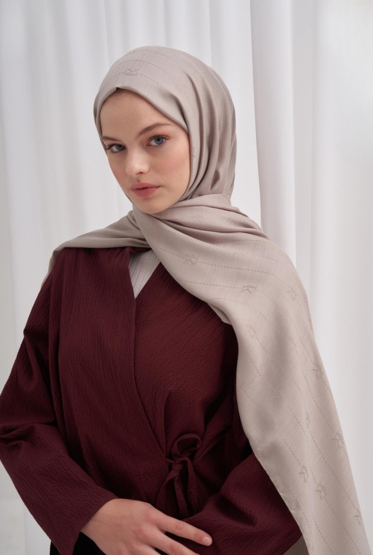 Monogram Jakar İtalyan İpekli Şal - Füme 