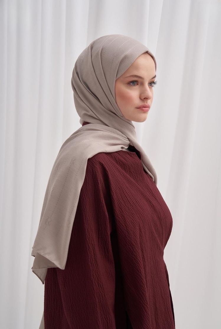 Monogram Jakar İtalyan İpekli Şal - Füme 