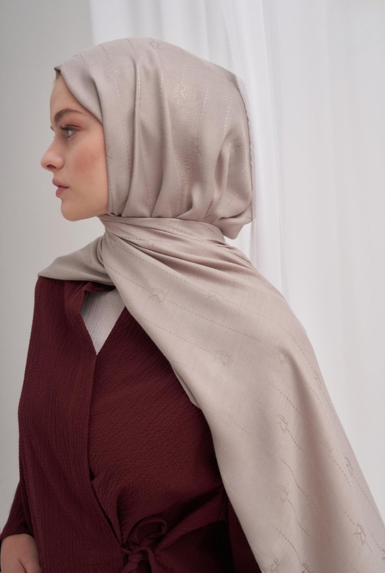 Monogram Jakar İtalyan İpekli Şal - Füme 