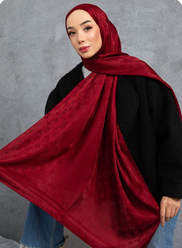 İpeksi Jakar Pamuk Şal - Bordo 
