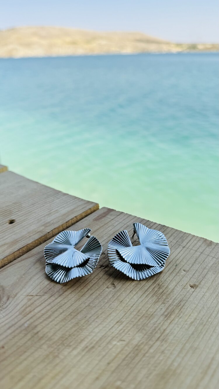 Yelpaze Silver Küpe