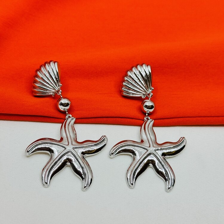 Deniz yıldızı silver küpe