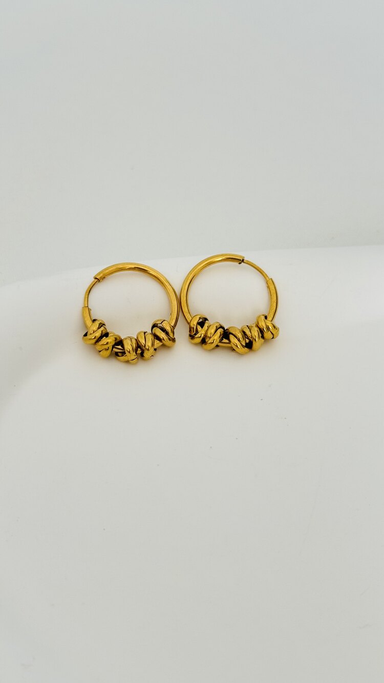 Gold pullu halka küpe