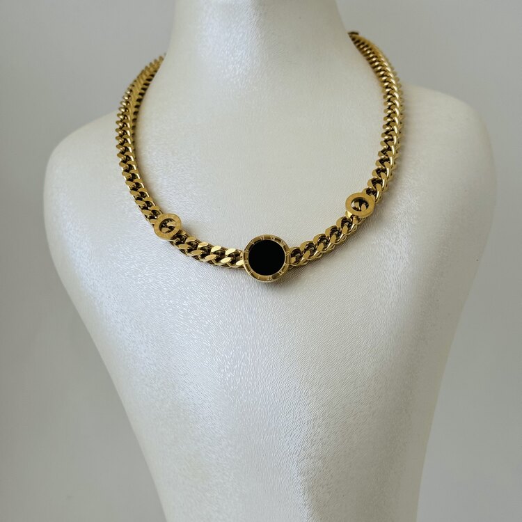Sedef taşlı bulgari model kolye