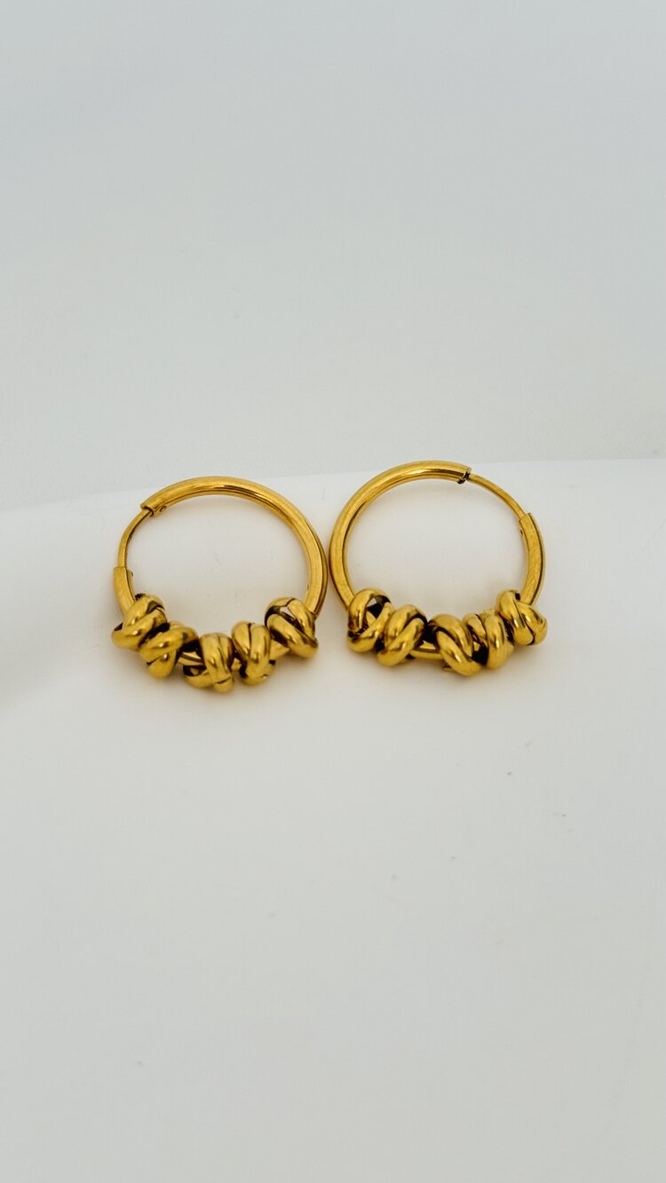 Gold pullu halka küpe