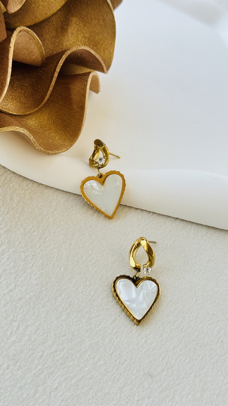 Noir Çelik Gold Küpe