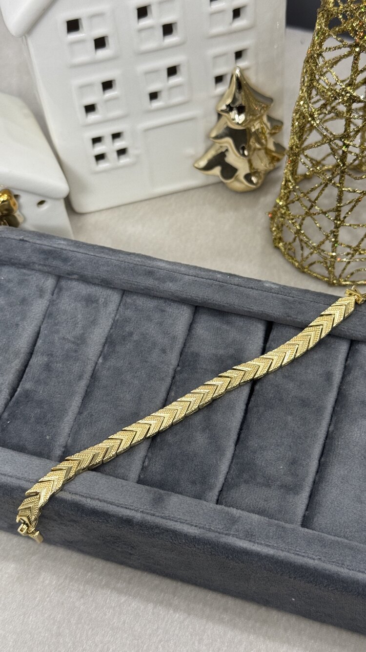 Balık Sırtı Çelik Gold Bileklik