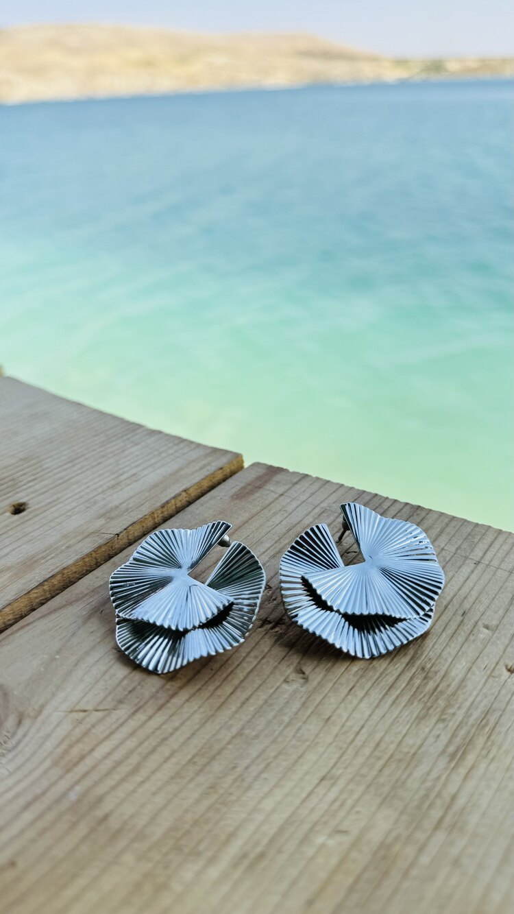Yelpaze Silver Küpe