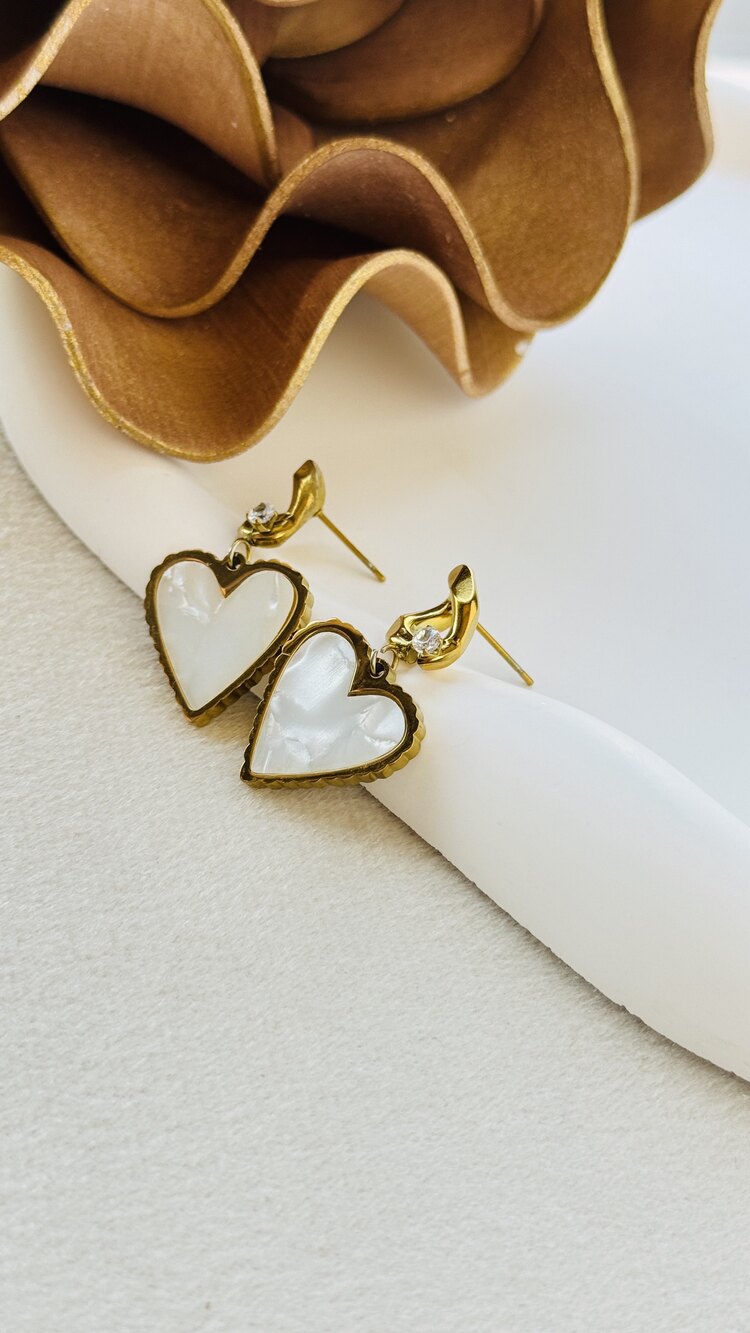 Noir Çelik Gold Küpe