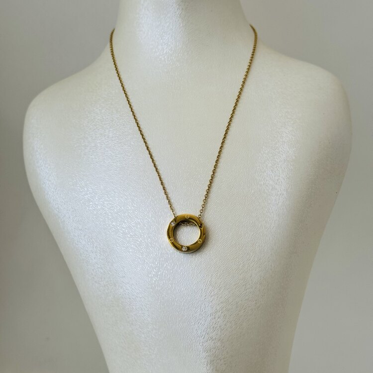 Yuvarlak kement gold kolye