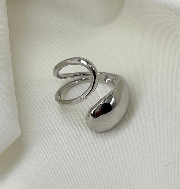 Çelik Silver Damla Model Yüzük