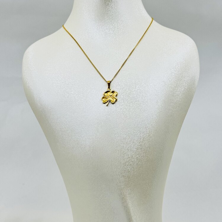 Yonca model gold kolye