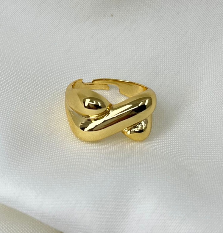 Çelik Gold Ayarlanabilir Çapraz Model Yüzük