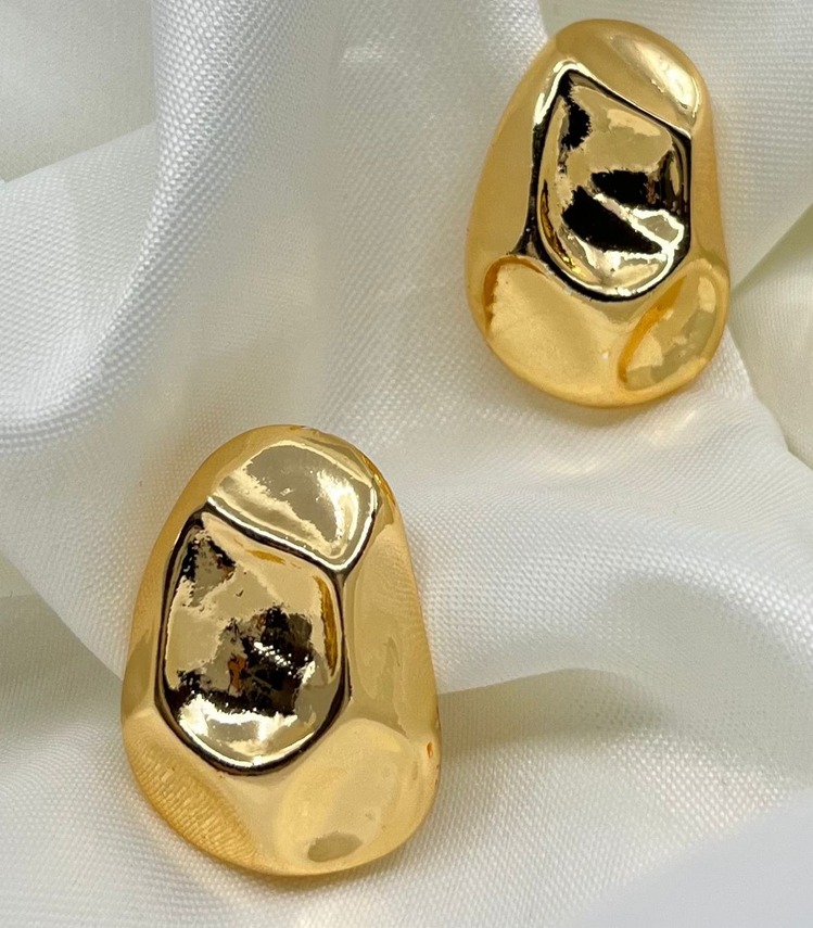 Gold Geometrik Küpe