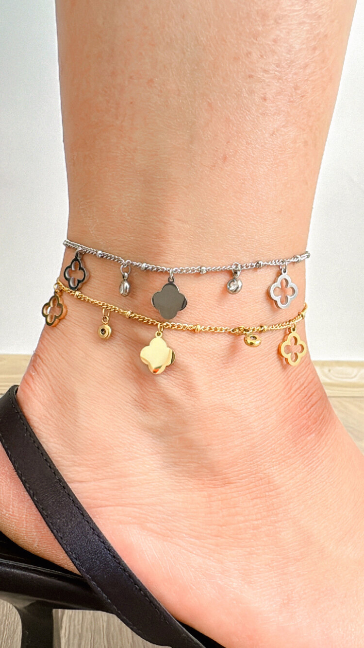 Yonca model silver/gold halhal
