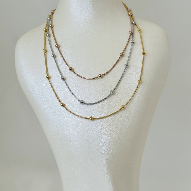 3’lü gol/silver/rosegold kolye