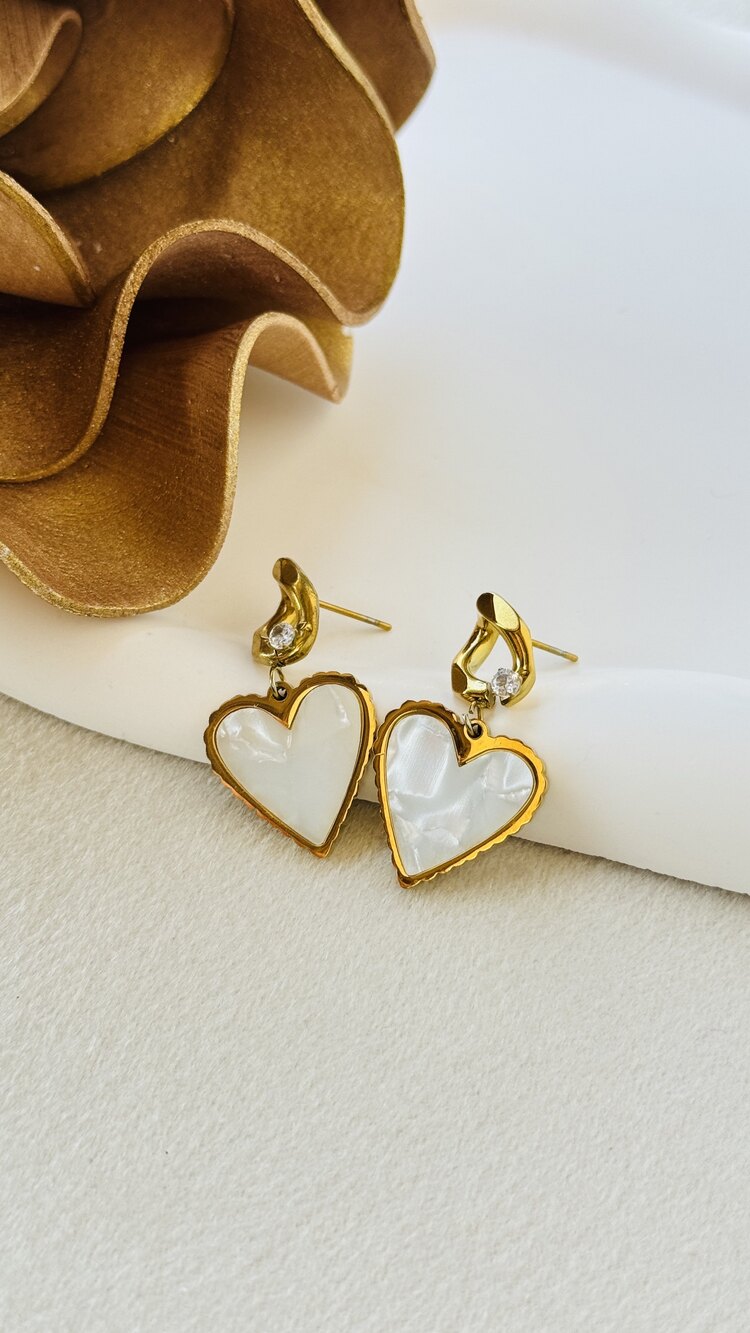 Noir Çelik Gold Küpe