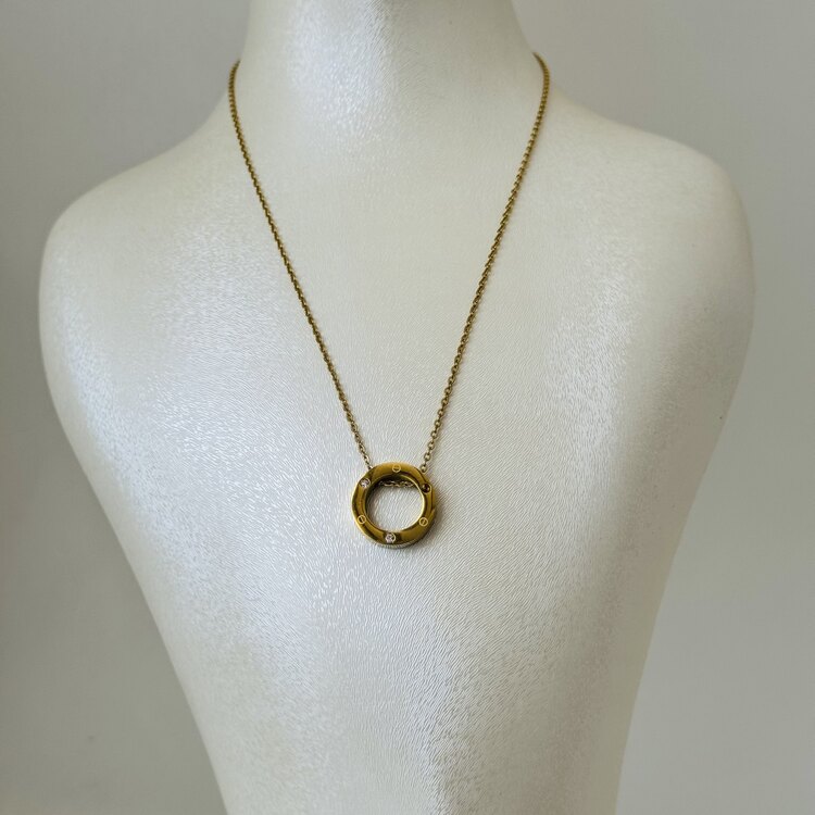 Yuvarlak kement gold kolye