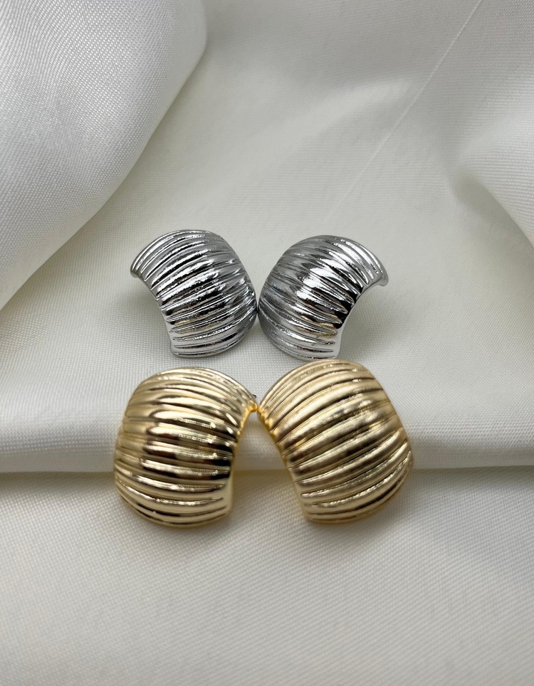 Hailey Tırtıklı Küpe(Gold/Silver)