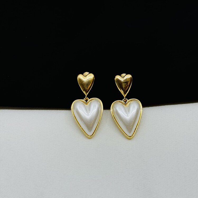2’li kalp gold küpe
