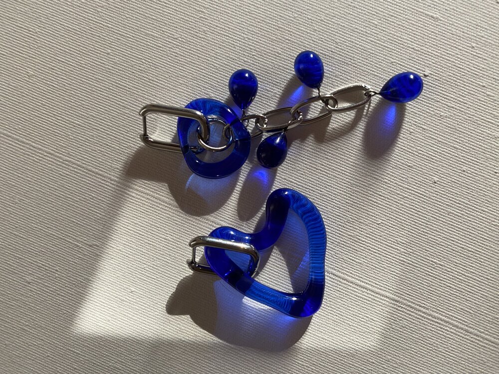 Glass Heart Earrings