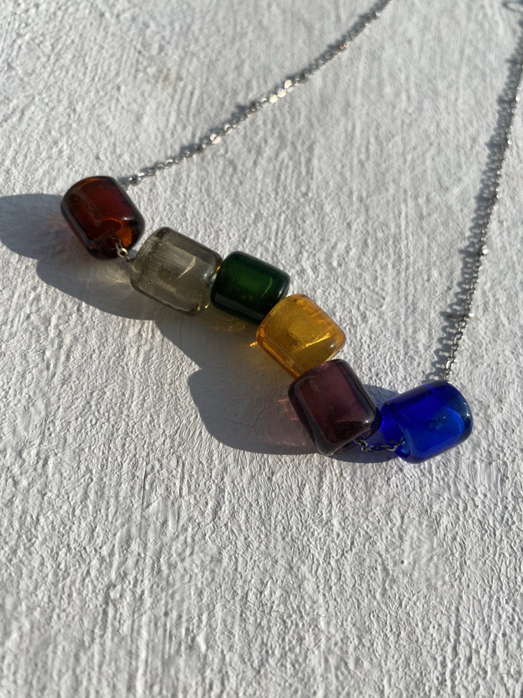 Cylinder glass necklace