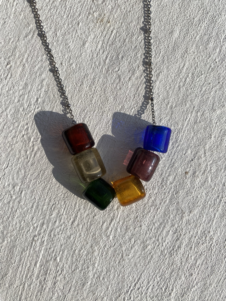 Cylinder glass necklace