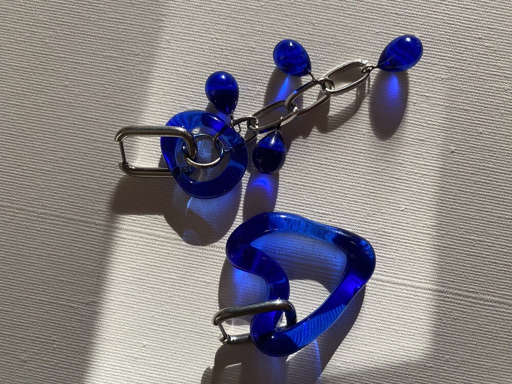 Glass Heart Earrings