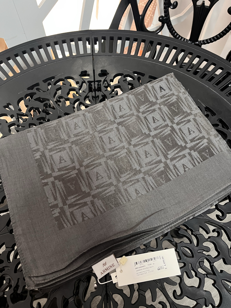 Armine Lyocell Naia Kare Monogram Şal Füme
