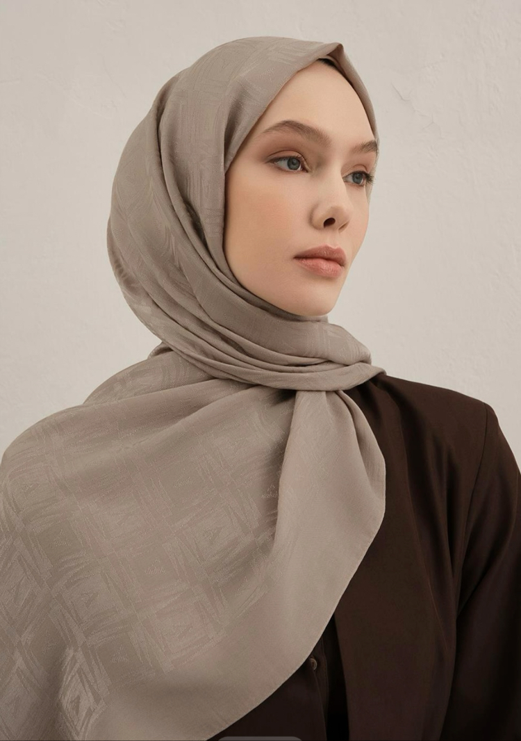 Armine Lyocell Naia Kare Monogram Şal Vizon