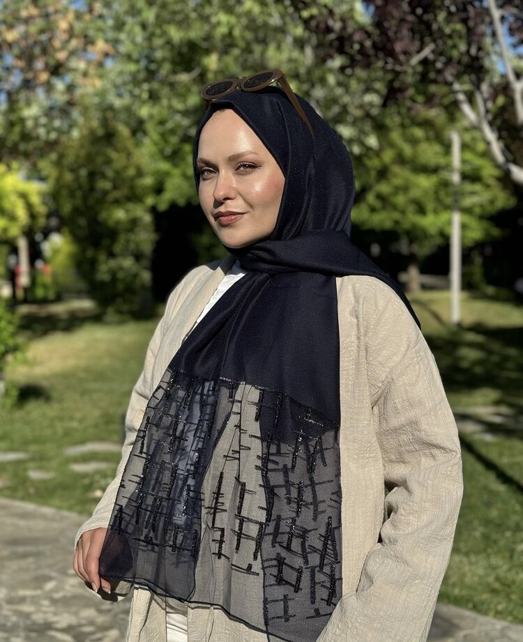 Kesme jakar şal lacivert 