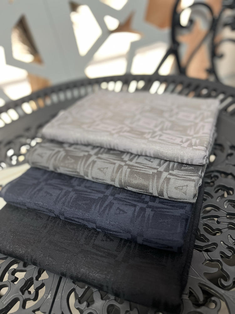 Armine Lyocell Naia Kare Monogram Şal Gri