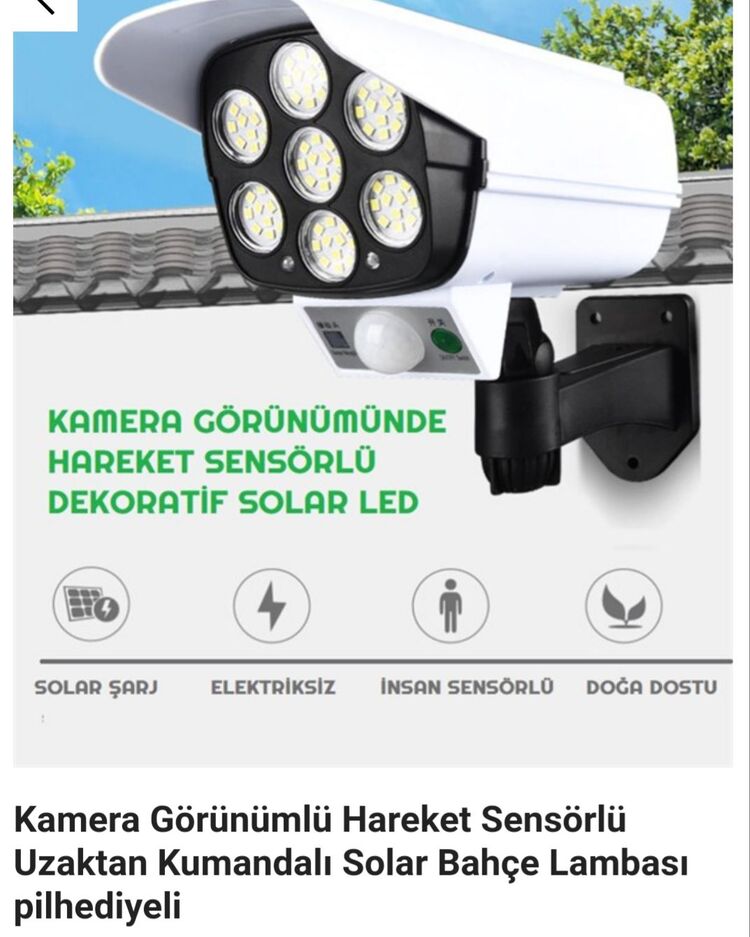 ☀Kamera Görünümlü Güneş enerjili lamba