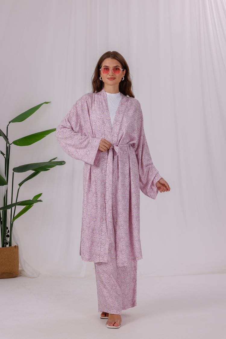 Aybem Rose Organik Pamuklu Kimono Takımı