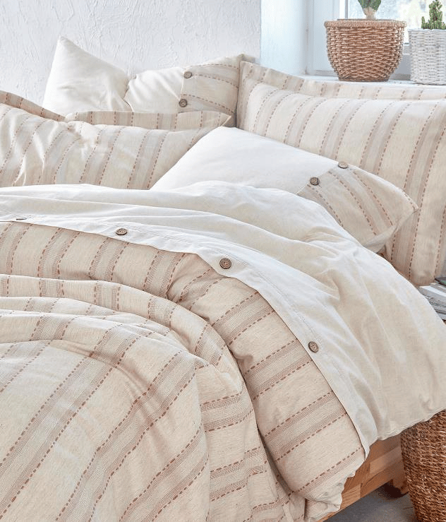 Ecocotton Delfin Pamuk Keten Çift Kişilik Terra Nevresim Takımı