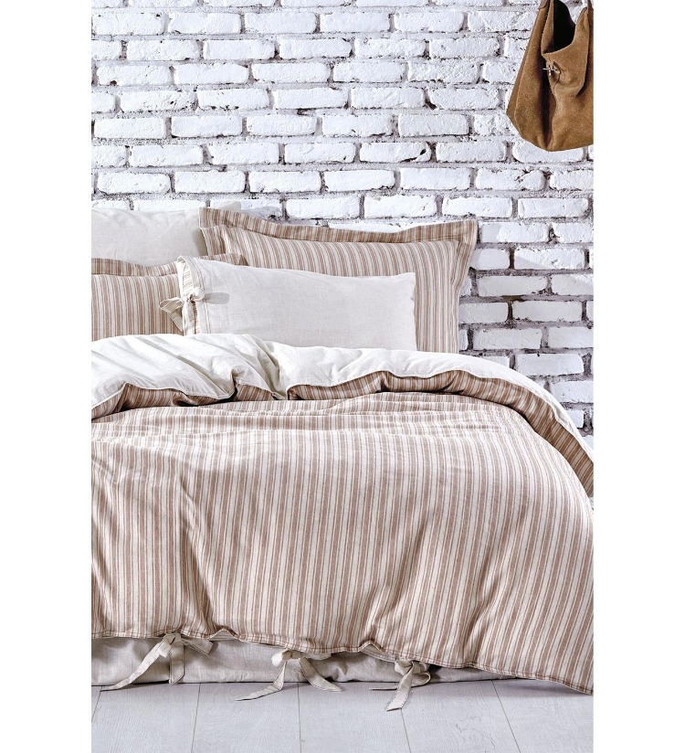 Ecocotton Ala Çift Kişilik Nevresim Takımı %100 Organik Pamuk Keten Terra