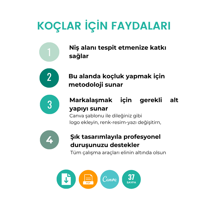 Koçlar için NİŞ ALAN BULMA Çalışması (Canva Şablonu + PDF)